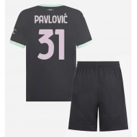 Camisa de time de futebol AC Milan Strahinja Pavlovic #31 Replicas 3º Equipamento Infantil 2024-25 Manga Curta (+ Calças curtas)